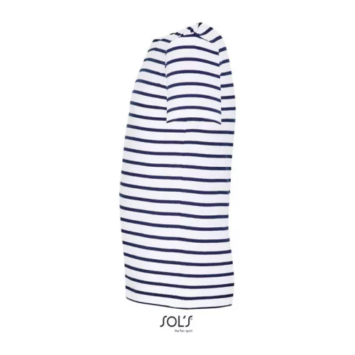 SOL'S MILES KIDS - ROUND NECK STRIPED T-SHIRT (8A, White/Navy)