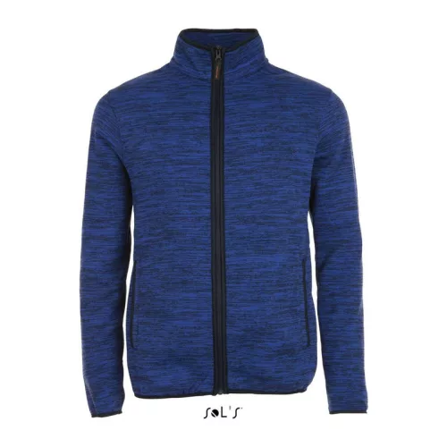SOL'S TURBO - KNITTED FLEECE JACKET (XS, Bugatti Blue/Navy Pro)