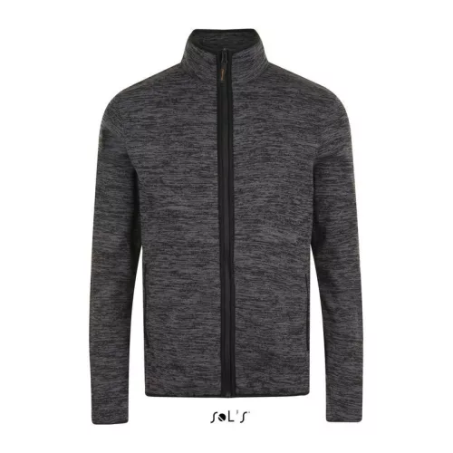 SOL'S TURBO - KNITTED FLEECE JACKET (M, Dark Grey/Black)