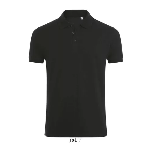 SOL'S PHOENIX MEN - COTTON-ELASTANE POLO SHIRT (L, Black)