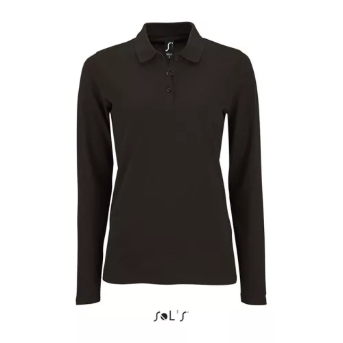 SOL'S PERFECT LSL WOMEN - LONG-SLEEVE PIQUÉ POLO S (2XL, Black)
