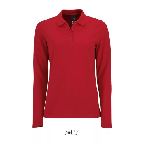 SOL'S PERFECT LSL WOMEN - LONG-SLEEVE PIQUÉ POLO S (S, Red)