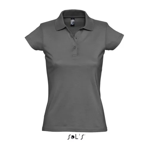 PRESCOTT WOMEN POLO SHIRT (M, Dark Grey)