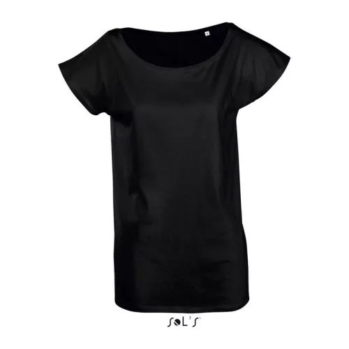 SOL'S MARYLIN - NŐI RÖVID UJJÚ HOSSZÚ KIMONÓ PÓLÓ (L, Deep Black)