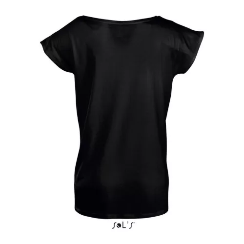 SOL'S MARYLIN - NŐI RÖVID UJJÚ HOSSZÚ KIMONÓ PÓLÓ (XL, Deep Black)
