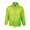 SOL'S SURF - UNISEX WATER REPELLENT WINDBREAKER (M, Neon Lime)
