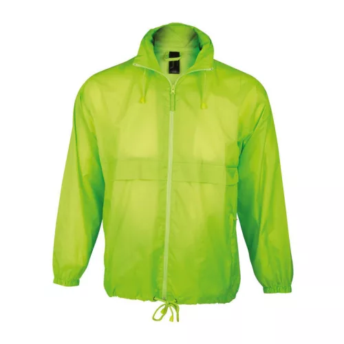 SOL'S SURF - UNISEX WATER REPELLENT WINDBREAKER (M, Neon Lime)