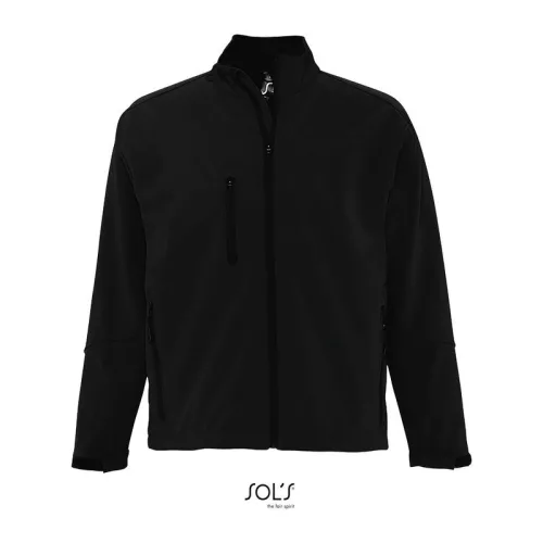 SOL'S RELAX - MEN'S SOFTSHELL ZIPPED JACKET (2XL, Black)