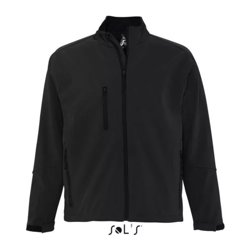 SOL'S RELAX - MEN'S SOFTSHELL ZIPPED JACKET (L, Black)