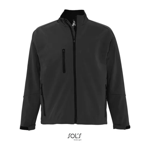 SOL'S RELAX - MEN'S SOFTSHELL ZIPPED JACKET (S, Charcoal Grey)