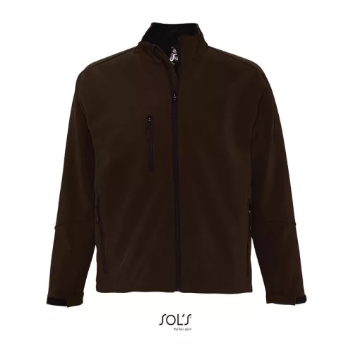 SOL'S RELAX - MEN'S SOFTSHELL ZIPPED JACKET (M, Dark Chocolate)
