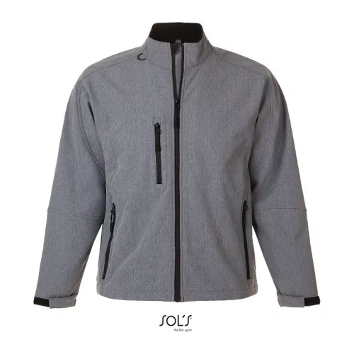 SOL'S RELAX - MEN'S SOFTSHELL ZIPPED JACKET (M, Grey Melange)