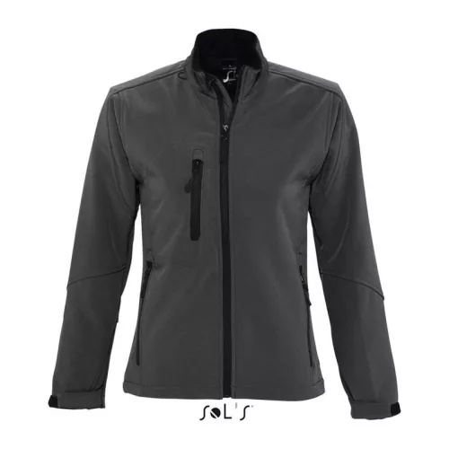 SOL'S ROXY - WOMEN'S SOFTSHELL ZIPPED JACKET (L, Charcoal Grey)