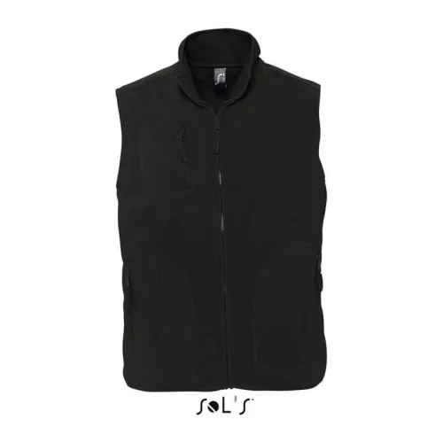 SOL'S NORWAY - UNISEX SLEEVELESS FLEECE CARDIGAN (XL, Black)