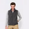 SOL'S NORWAY - UNISEX SLEEVELESS FLEECE CARDIGAN (L, Charcoal Grey)