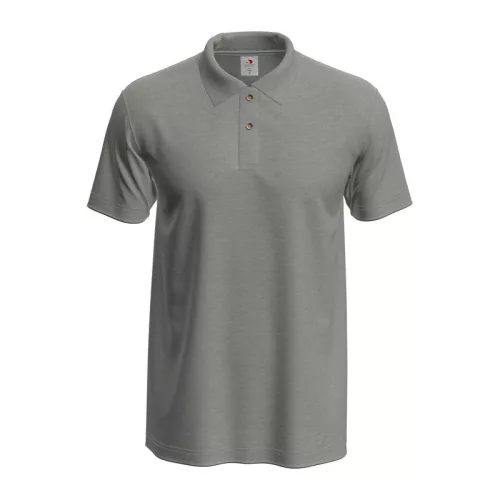 Classic Férfi Galléros Póló (XL, Grey Heather)