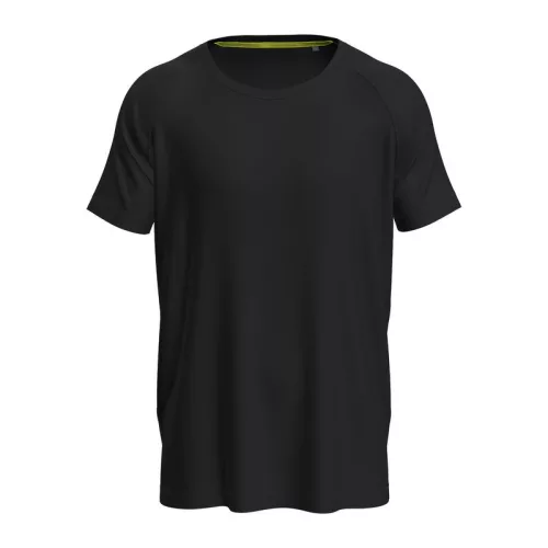 Mesh Raglan Uniszex Póló (S, Black Opal)