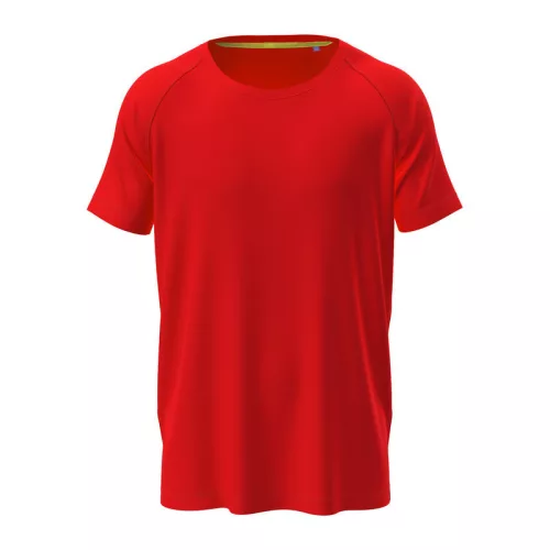 Mesh Raglan Uniszex Póló (S, Scarlet Red)