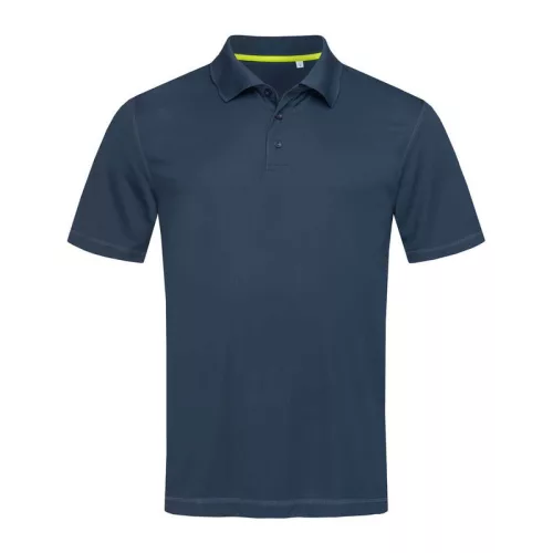 Mesh Uniszex Galléros Póló (XL, Marina Blue)