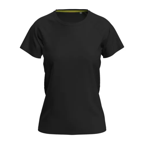 Mesh Raglan Női Póló (XL, Black Opal)