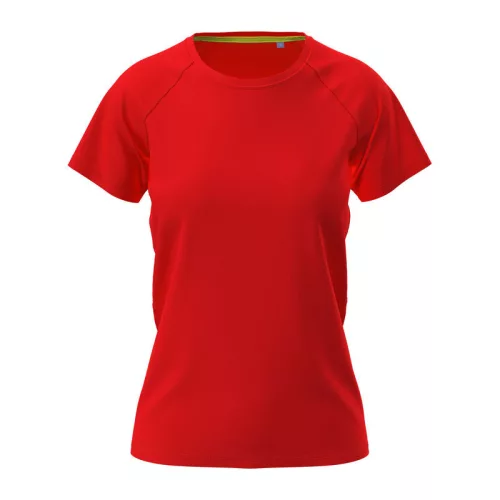 Mesh Raglan Női Póló (XL, Scarlet Red)