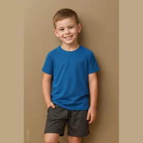Mesh Raglan Gyerek Póló (9-10, Marina Blue)