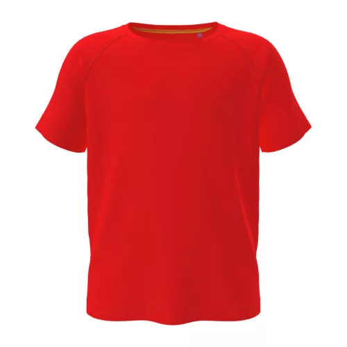 Mesh Raglan Gyerek Póló (7-8, Scarlet Red)