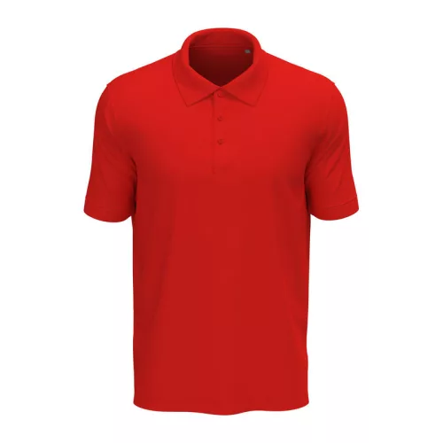 Lux Uniszex Galléros Póló (S, Scarlet Red)