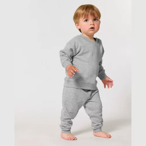 Baba melegítőnadrág (6-12 m/68-80cm, Heather Grey)