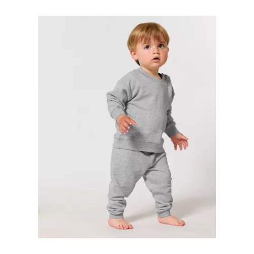 Baba melegítőnadrág (6-12 m/68-80cm, Heather Grey)