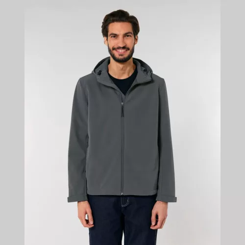 Stanley Discoverer férfi kapucnis softshell kabát (2XL, Anthracite)