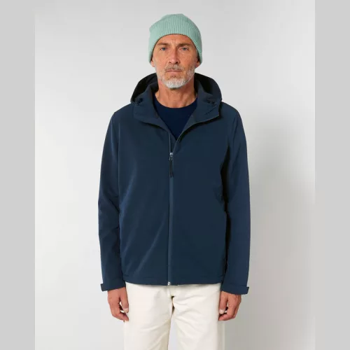 Stanley Discoverer férfi kapucnis softshell kabát (L, French Navy)