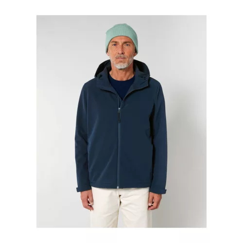 Stanley Discoverer férfi kapucnis softshell kabát (2XL, French Navy)