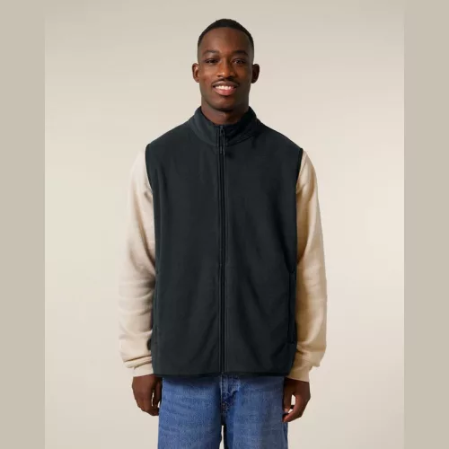 Stanley Quester férfi ujjatlan polár mellény (XL, Black)