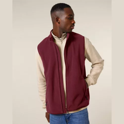 Stanley Quester férfi ujjatlan polár mellény (XL, Burgundy)