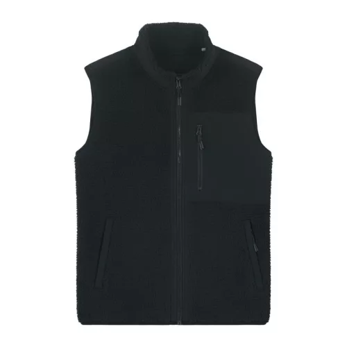 Liner uniszex ujjatlan sherpa mellény (3XL, Black)