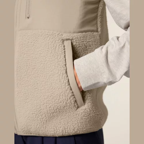 Liner uniszex ujjatlan sherpa mellény (XL, Desert Dust)