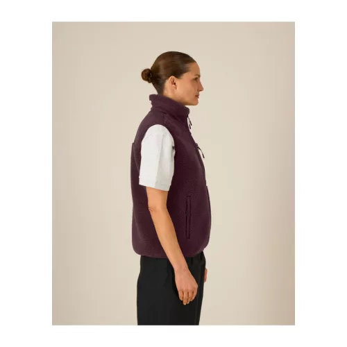 Liner uniszex ujjatlan sherpa mellény (L, Red Brown)