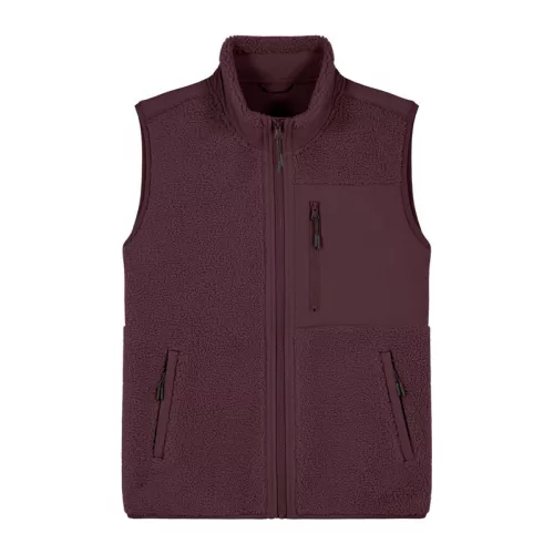 Liner uniszex ujjatlan sherpa mellény (M, Red Brown)