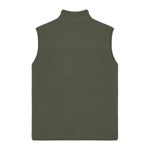 Liner uniszex ujjatlan sherpa mellény (XS, Khaki)