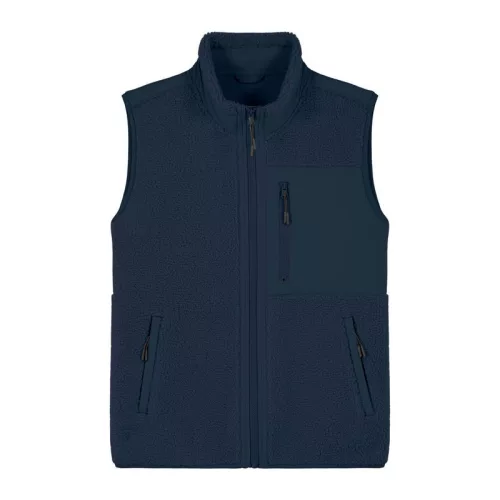 Liner uniszex ujjatlan sherpa mellény (XS, French Navy)