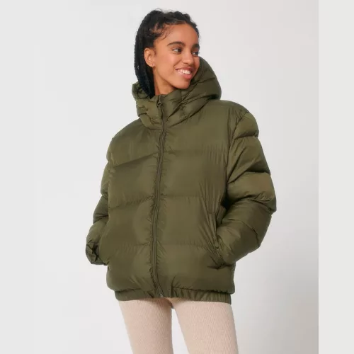 Puffer oversized pufi dzseki (2XS, British Khaki)