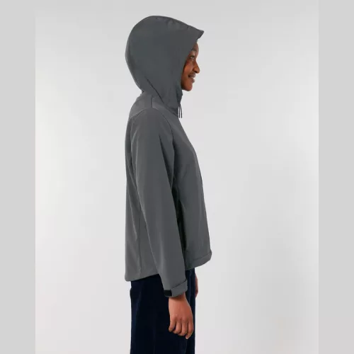 Stella Discoverer női kapucnis softshell kabát (XL, Anthracite)