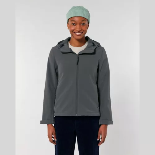 Stella Discoverer női kapucnis softshell kabát (2XL, Anthracite)