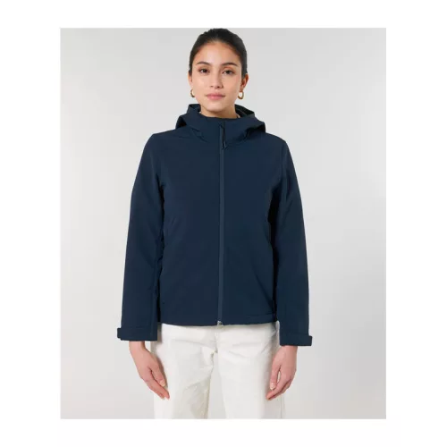 Stella Discoverer női kapucnis softshell kabát (XS, French Navy)