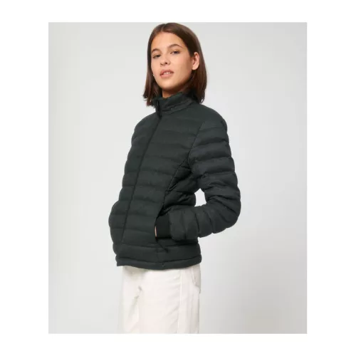 Stella Voyager gyapjúhatású női steppelt dzseki (S, Dark Heather Grey)