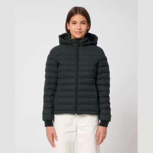 Stella Voyager gyapjúhatású női steppelt dzseki (2XL, Dark Heather Grey)