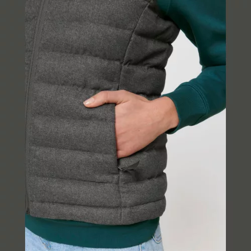 Stella Climber gyapjúhatású női mellény (M, Deep Metal Heather Grey)