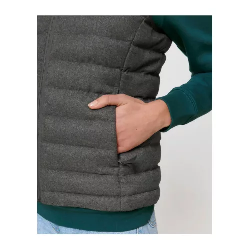 Stella Climber gyapjúhatású női mellény (S, Deep Metal Heather Grey)