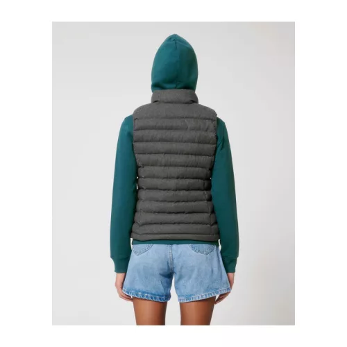 Stella Climber gyapjúhatású női mellény (S, Deep Metal Heather Grey)